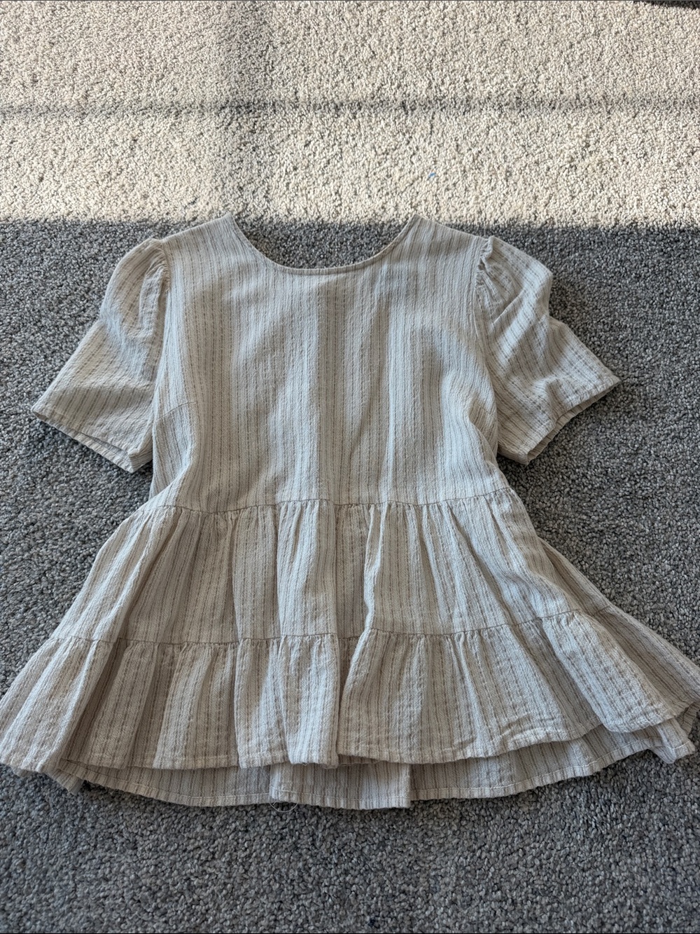 Women’s Cream Tiered Peplum Top